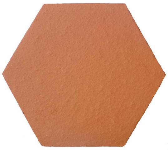 Tomettes de Terre Cuite Tradition Hexagone de 16 Orange Nuanc