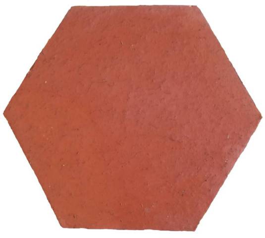 Tomettes de Terre Cuite Tradition Hexagone de 16 Rouge Nuanc